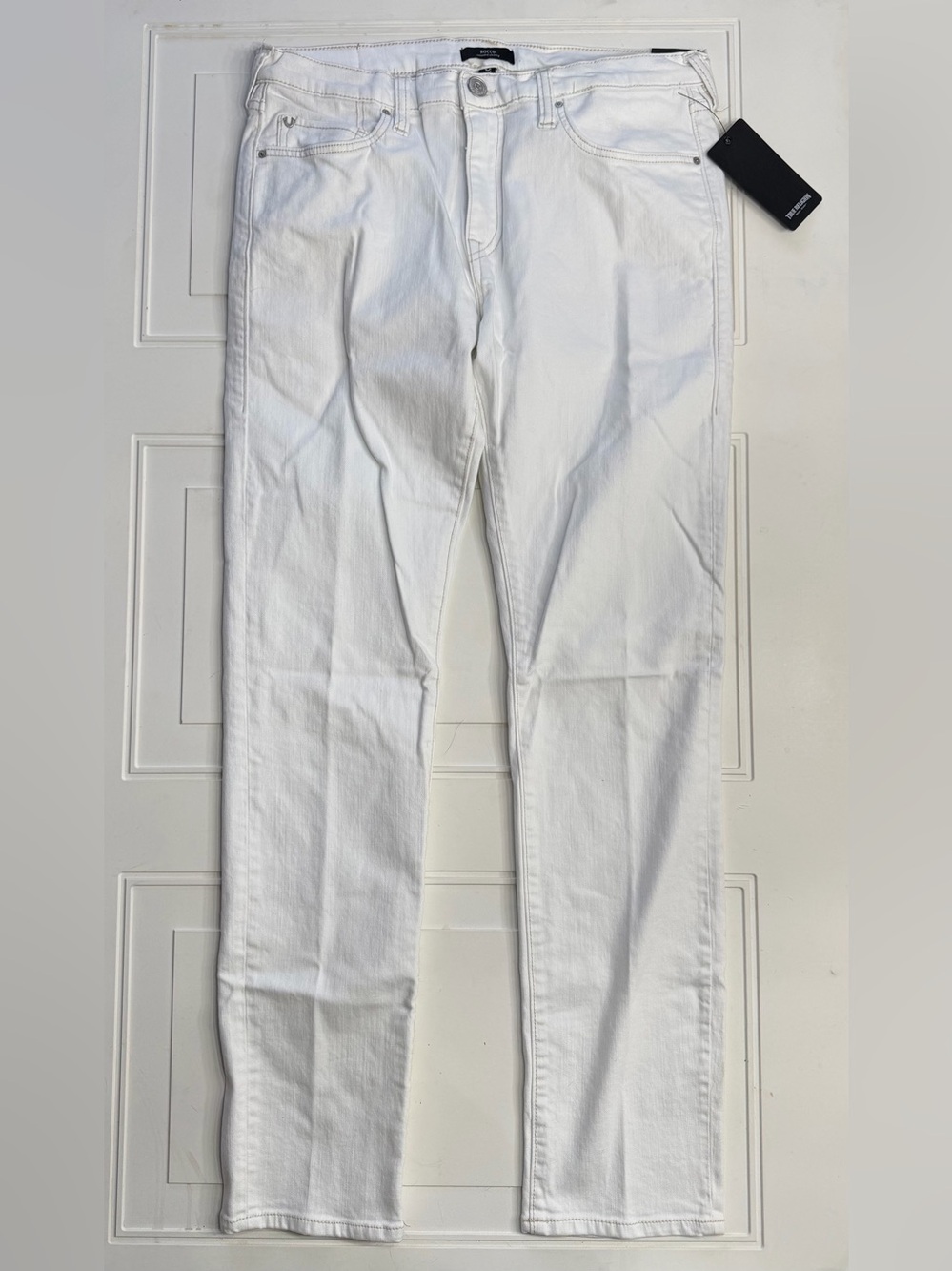 True Religion NWT Men’s Sz 33 Rocco Renegade White Relaxed Skinny Jeans